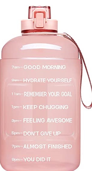 - Your Guide to a Healthy Lifestyle Large 1 Gallon/128oz Motivational Water Bottle with Time Marker & Measurements